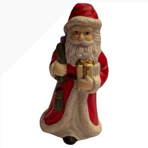 Vintage Ceramic Santa Claus Bell Figurine Christmas Holiday Decor Gift 4.5"
